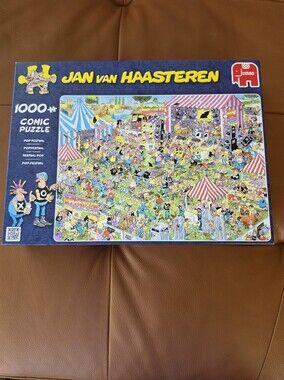 Jan van Haasteren 1000-Piece Comic Puzzle POP FESTIVAL Collectible 2016 EUC